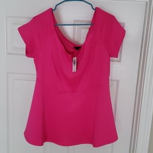 Torrid Size 1 (14/16) Hot Pink Blouse